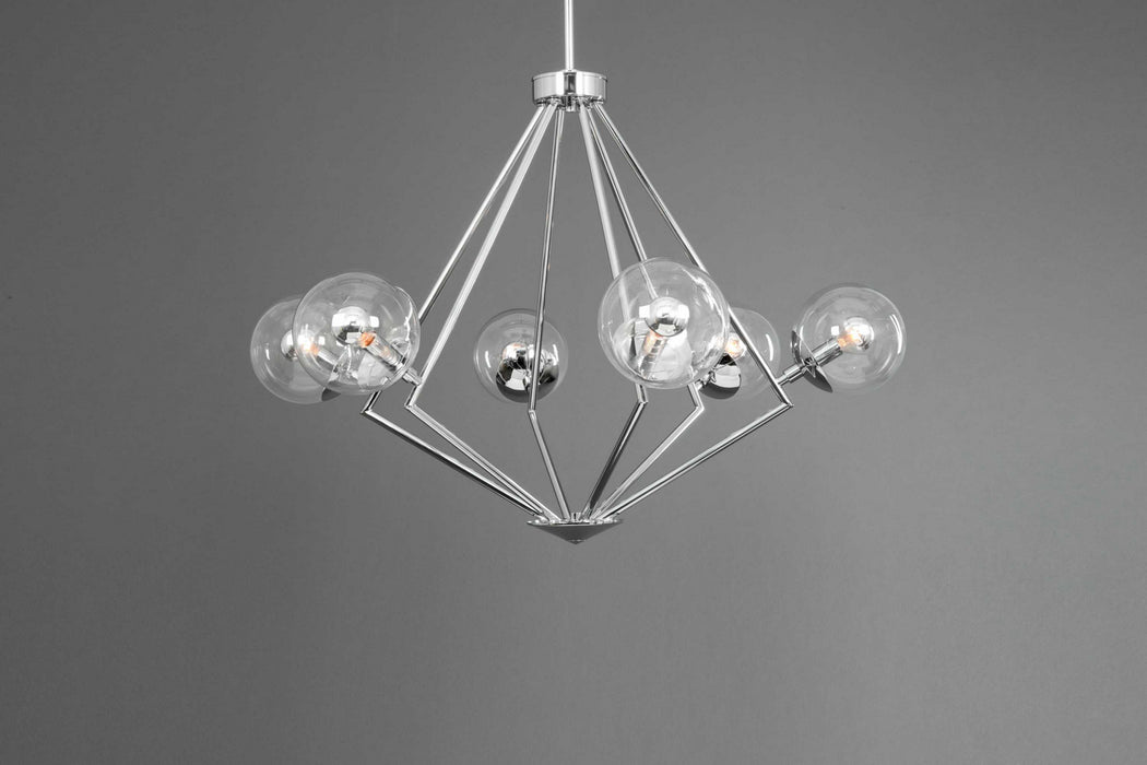 Six Light Chandelier from the Mod collection in Polished Chrome finish