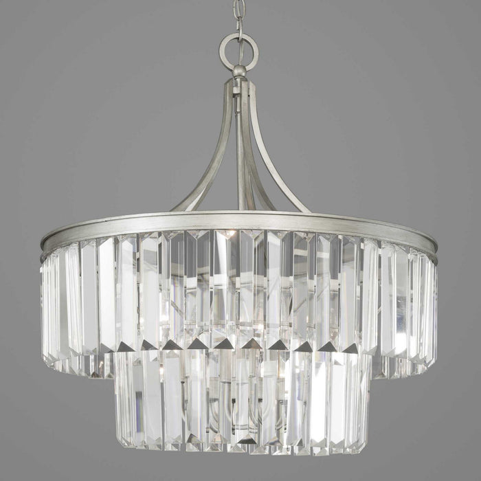 Five Light Pendant from the Glimmer collection in Silver Ridge finish
