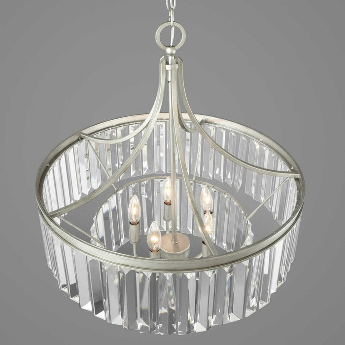 Five Light Pendant from the Glimmer collection in Silver Ridge finish
