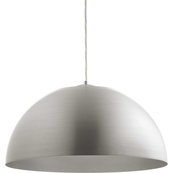 LED Pendant from the Dome collection in Satin Aluminum finish
