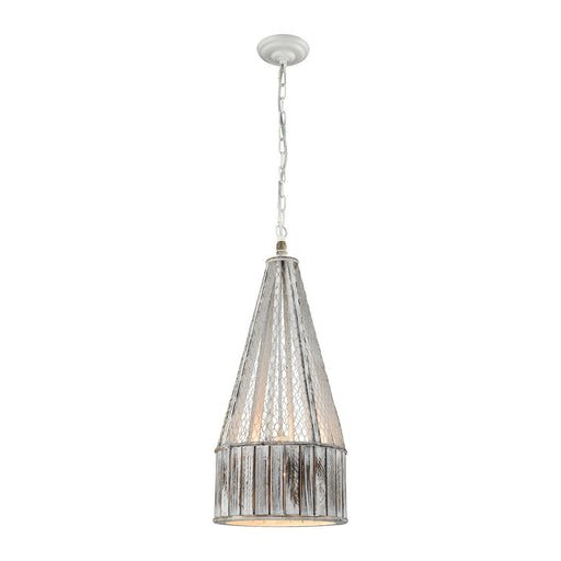 ELK Home - D3106 - One Light Mini Pendant - Pennant Point - Washed Wood