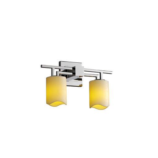 Justice Designs - CNDL-8702-14-CREM-CROM - Two Light Bath Bar - CandleAria - Polished Chrome
