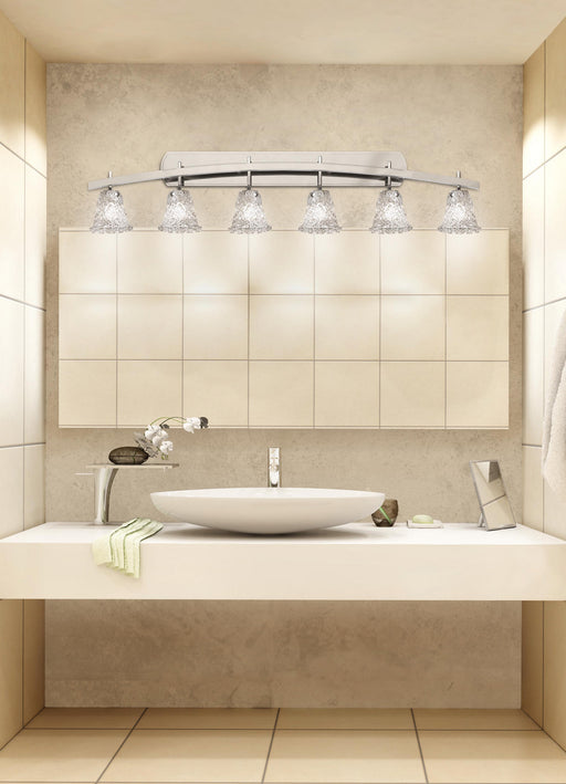 Justice Designs - GLA-8596-20-LACE-NCKL - Six Light Bath Bar - Veneto Luce™ - Brushed Nickel