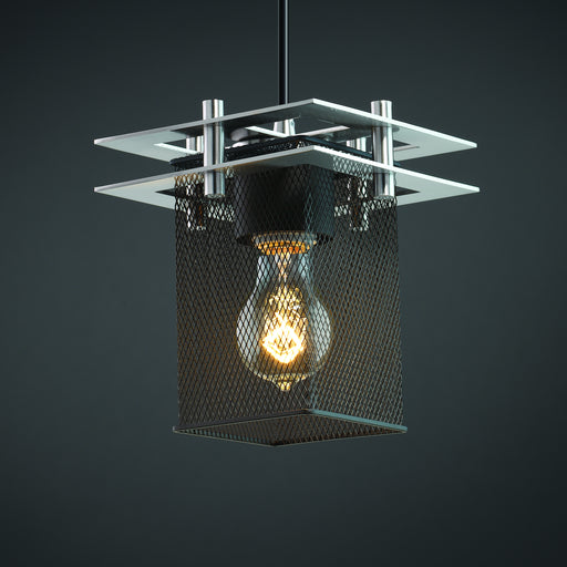 Justice Designs - MSH-8165-15-NCKL-BKCD - One Light Pendant - Wire Mesh™ - Brushed Nickel