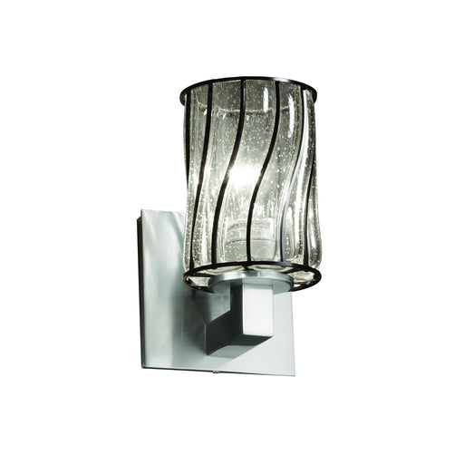 Justice Designs - WGL-8921-10-SWCB-NCKL - Wall Sconce - Wire Glass™ - Brushed Nickel