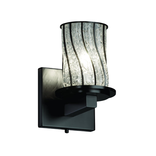 Justice Designs - WGL-8771-10-SWCB-MBLK - Wall Sconce - Wire Glass™ - Matte Black
