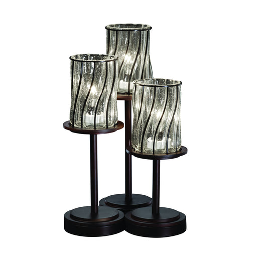 Justice Designs - WGL-8797-10-SWCB-DBRZ - Three Light Table Lamp - Wire Glass™ - Dark Bronze