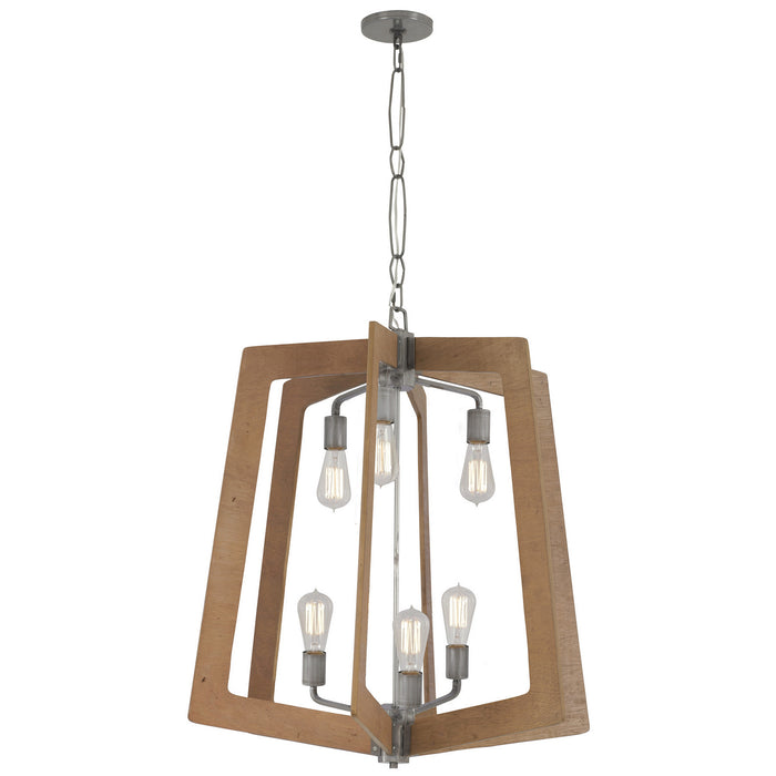 Six Light Chandelier from the Lofty collection in Steel finish