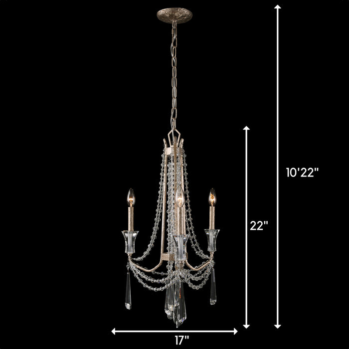 Three Light Chandelier from the Barcelona collection in Transcend Silver finish
