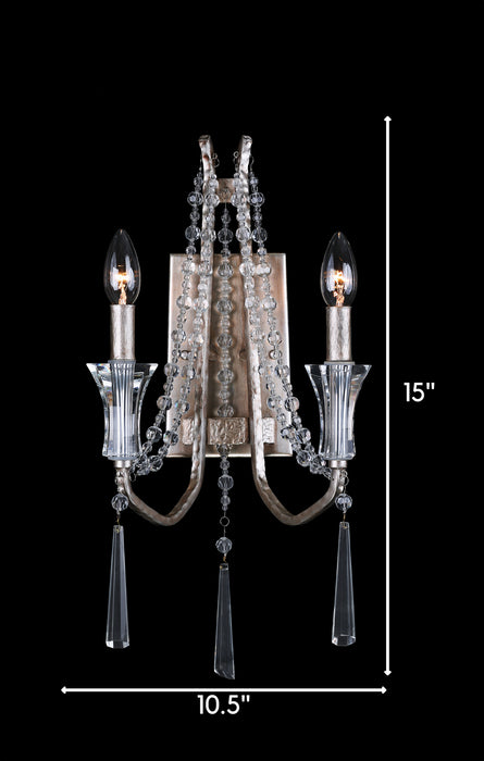 Two Light Wall Sconce from the Barcelona collection in Transcend Silver finish