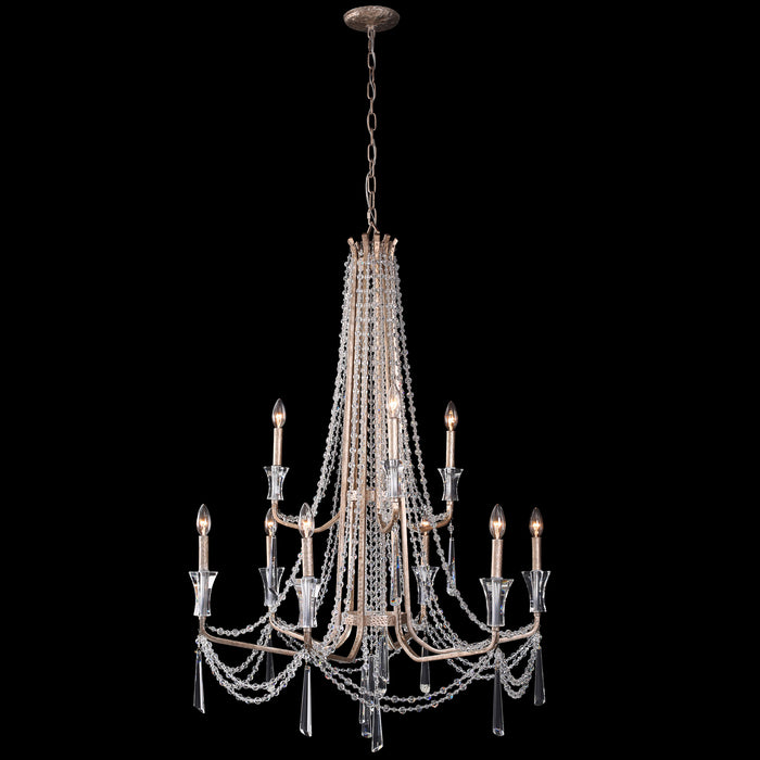 Nine Light Chandelier from the Barcelona collection in Transcend Silver finish