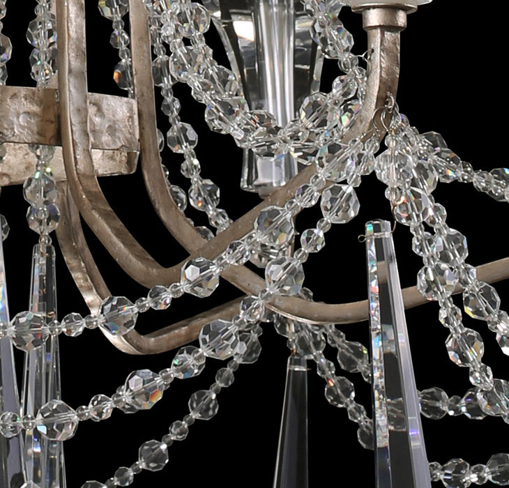 Nine Light Chandelier from the Barcelona collection in Transcend Silver finish