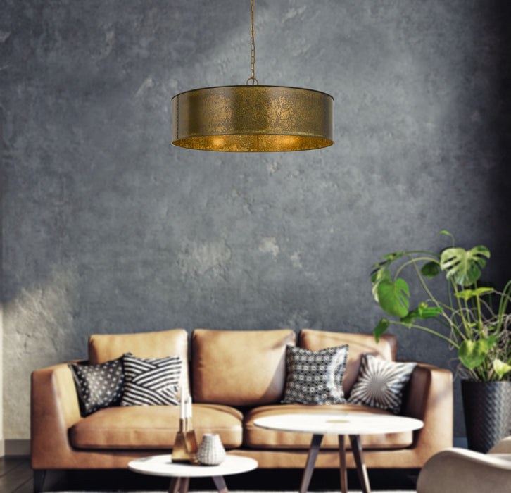 Five Light Chandelier from the Rochefort collection in Distress Gold finish