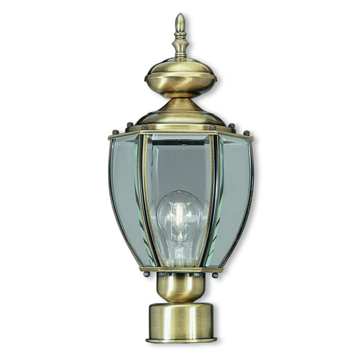 Livex Lighting - 2009-01 - One Light Outdoor Post-Top Lanterm - Outdoor Basics - Antique Brass