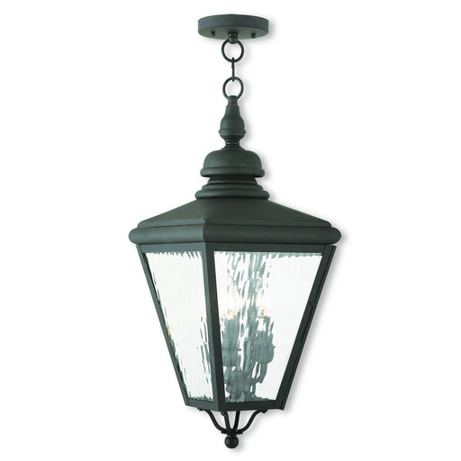 Livex Lighting - 2035-04 - Three Light Outdoor Pendant - Cambridge - Black