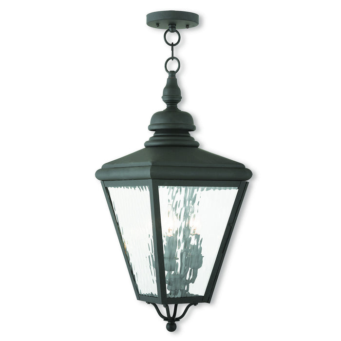 Livex Lighting - 2035-04 - Three Light Outdoor Pendant - Cambridge - Black
