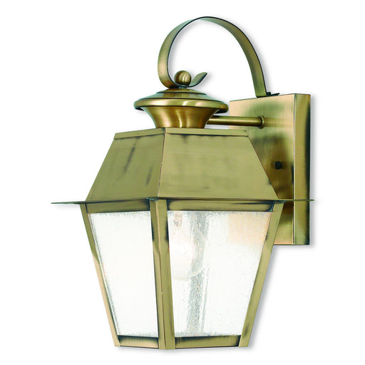Livex Lighting - 2162-01 - One Light Outdoor Wall Lantern - Mansfield - Antique Brass