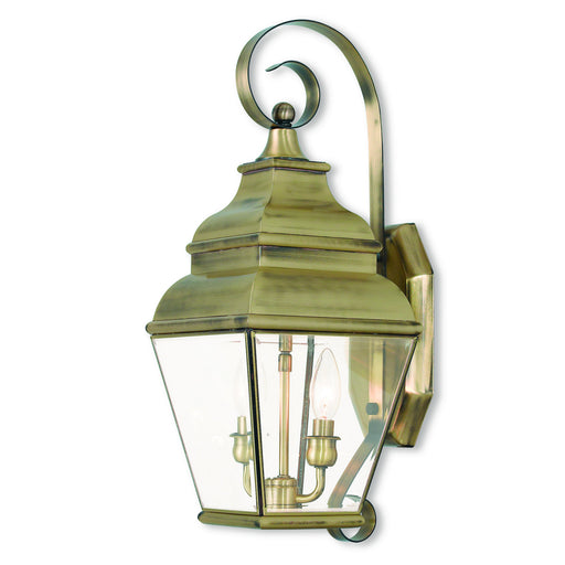 Livex Lighting - 2591-01 - Two Light Outdoor Wall Lantern - Exeter - Antique Brass