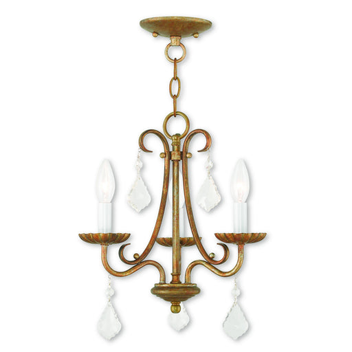 Livex Lighting - 40873-48 - Three Light Mini Chandelier - Daphne - Antique Gold Leaf