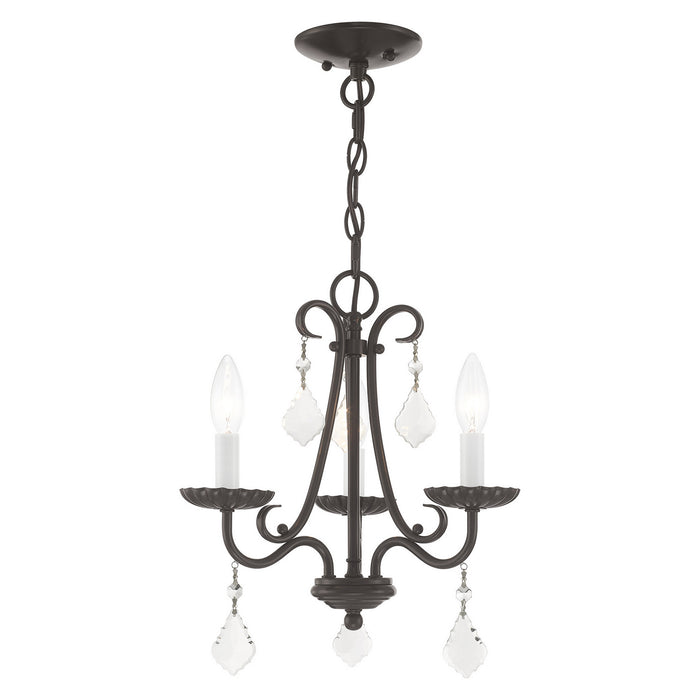 Livex Lighting - 40873-92 - Three Light Mini Chandelier - Daphne - English Bronze