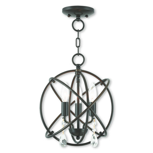 Livex Lighting - 40903-92 - Three Light Mini Chandelier/Ceiling Mount - Aria - English Bronze