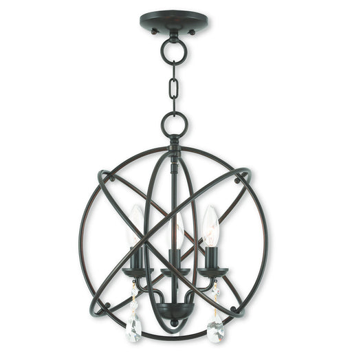 Livex Lighting - 40904-92 - Three Light Mini Chandelier/Ceiling Mount - Aria - English Bronze
