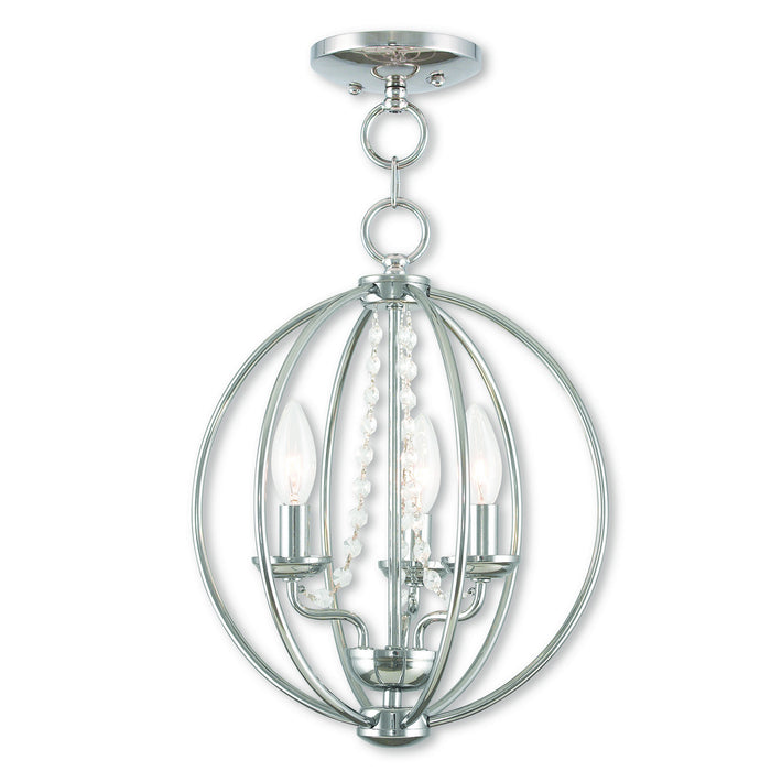 Livex Lighting - 40913-05 - Three Light Mini Chandelier/Ceiling Mount - Arabella - Polished Chrome