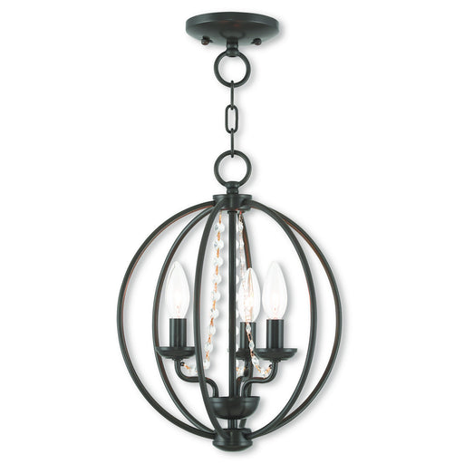 Livex Lighting - 40913-92 - Three Light Mini Chandelier/Ceiling Mount - Arabella - English Bronze