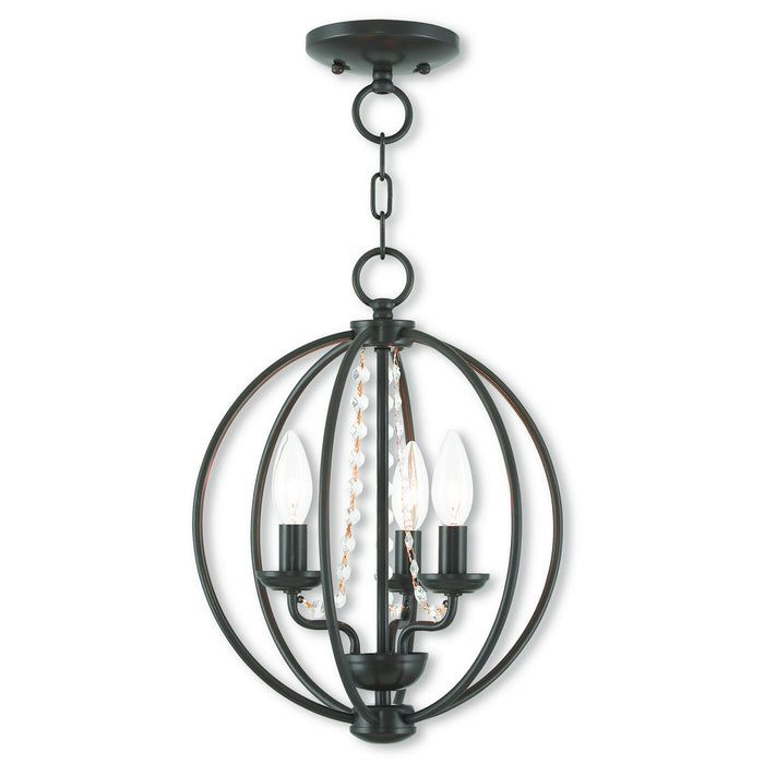 Livex Lighting - 40913-92 - Three Light Mini Chandelier/Ceiling Mount - Arabella - English Bronze