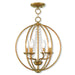 Livex Lighting - 40914-48 - Four Light Mini Chandelier/Ceiling Mount - Arabella - Antique Gold Leaf