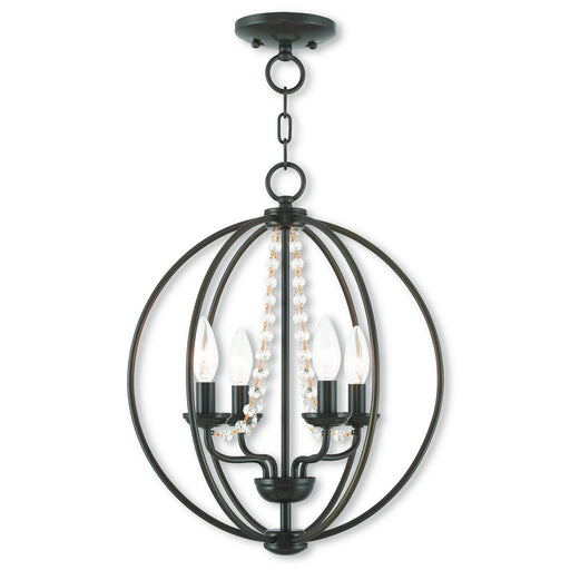 Livex Lighting - 40914-92 - Four Light Mini Chandelier/Ceiling Mount - Arabella - English Bronze