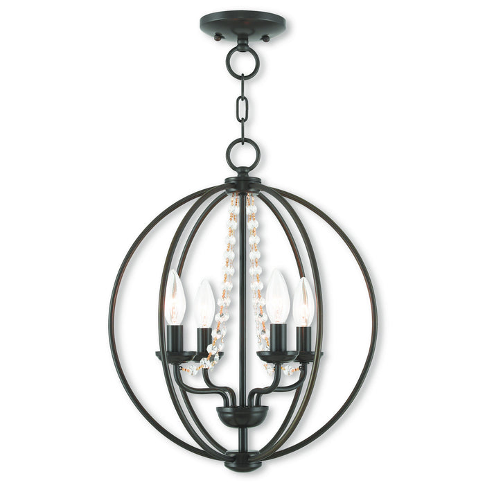 Livex Lighting - 40914-92 - Four Light Mini Chandelier/Ceiling Mount - Arabella - English Bronze