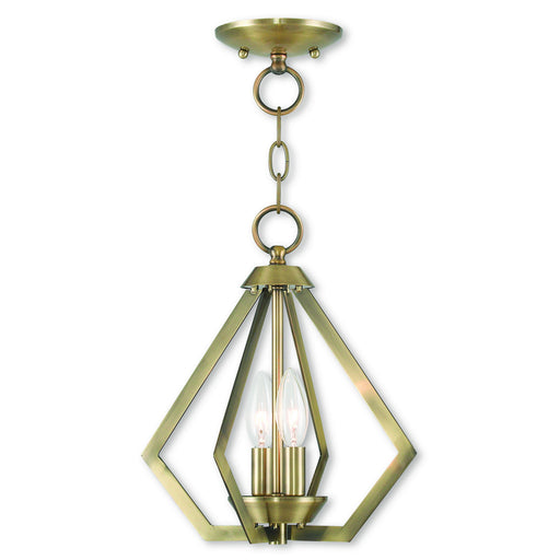 Livex Lighting - 40922-01 - Two Light Mini Chandelier/Ceiling Mount - Prism - Antique Brass