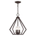 Livex Lighting - 40923-07 - Three Light Mini Chandelier/Ceiling Mount - Prism - Bronze