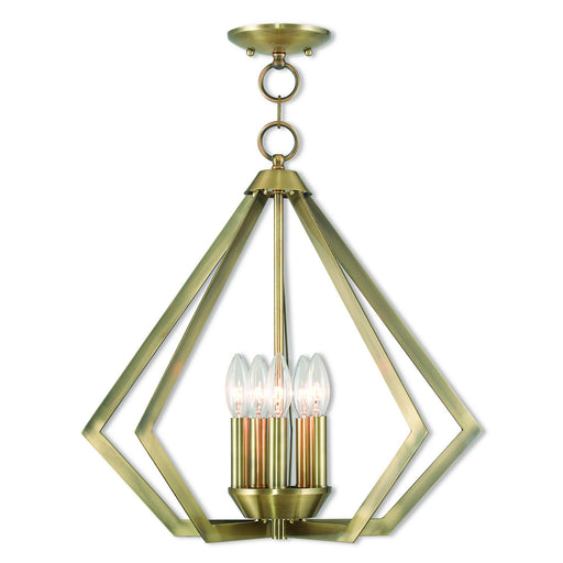 Livex Lighting - 40925-01 - Five Light Chandelier - Prism - Antique Brass