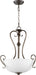 Quorum - 8108-3-86 - Three Light Pendant - Powell - Oiled Bronze w/ Satin Opal