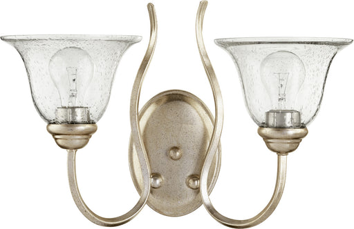 Quorum - 5510-2-60 - Two Light Wall Mount - Spencer - Aged Silver Leaf w/ Clear/Seeded