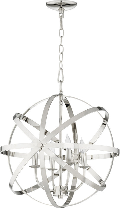 Quorum - 6009-4-62 - Four Light Chandelier - Celeste - Polished Nickel