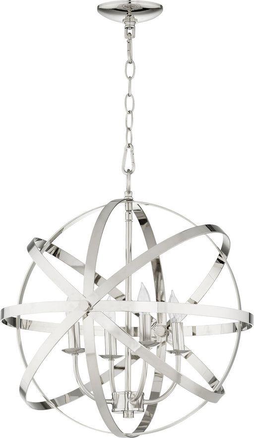 Quorum - 6009-4-62 - Four Light Chandelier - Celeste - Polished Nickel