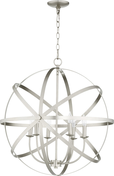 Quorum - 6009-6-65 - Six Light Chandelier - Celeste - Satin Nickel