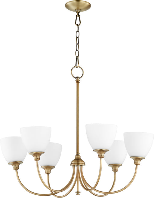 Quorum - 6109-6-80 - Six Light Chandelier - Celeste - Aged Brass