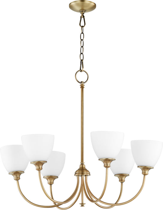 Quorum - 6109-6-80 - Six Light Chandelier - Celeste - Aged Brass