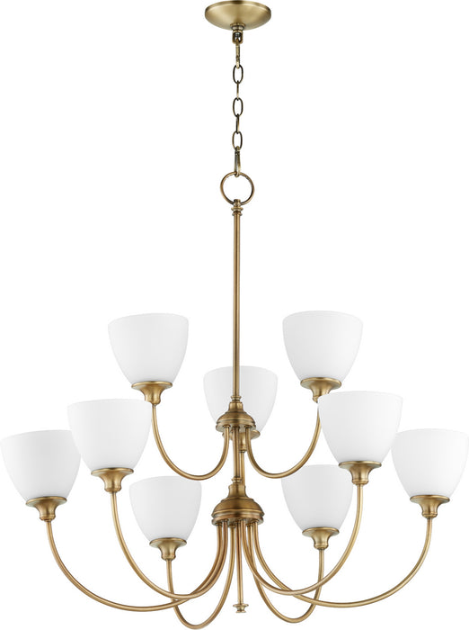 Quorum - 6109-9-80 - Nine Light Chandelier - Celeste - Aged Brass