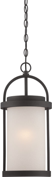 Nuvo Lighting - 62-655 - LED Outdoor Hanging Lantern - Willis - Textured Black / Antique White Glass