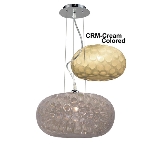 Classic Lighting - 16154 CH CRM - One Light Pendant - Laguna - Chrome w/ Cream Shades