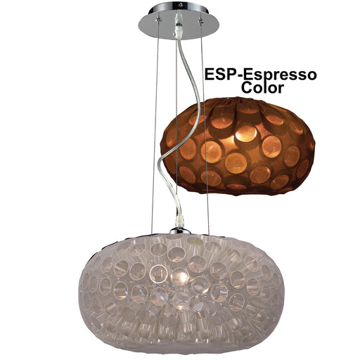 Classic Lighting - 16154 CH ESP - One Light Pendant - Laguna - Chrome w/ Espresso Brown Shades