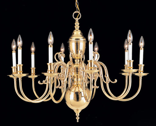 Classic Lighting - 6741 - Ten Light Chandelier - Hermitage - Polished Brass