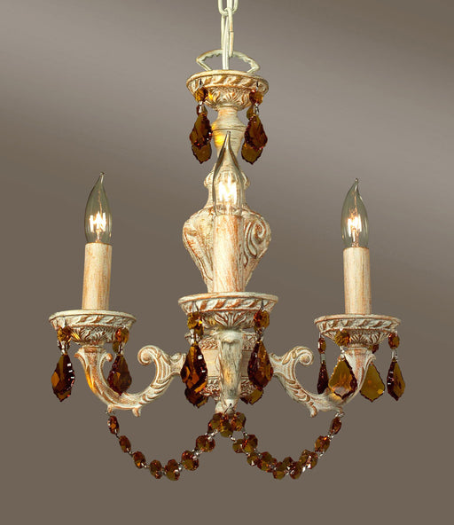 Classic Lighting - 8335 AMB AM - Four Light Mini-Chandelier - Gabrielle Color - Amber over Antique White