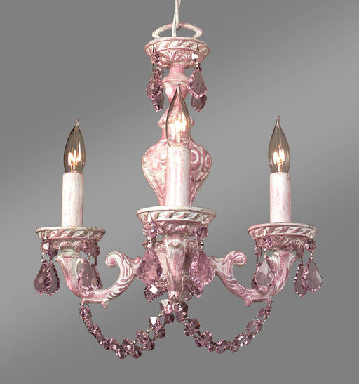 Classic Lighting - 8335 PINK PNK - Four Light Mini-Chandelier - Gabrielle Color - Pink over Antique White