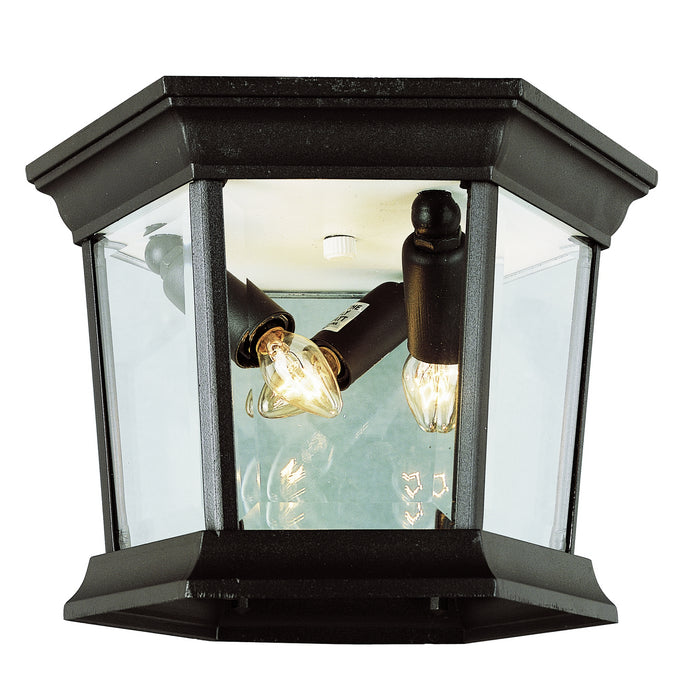 Trans Globe Imports - 4904 BK - Three Light Flushmount Lantern - San Marcos - Black